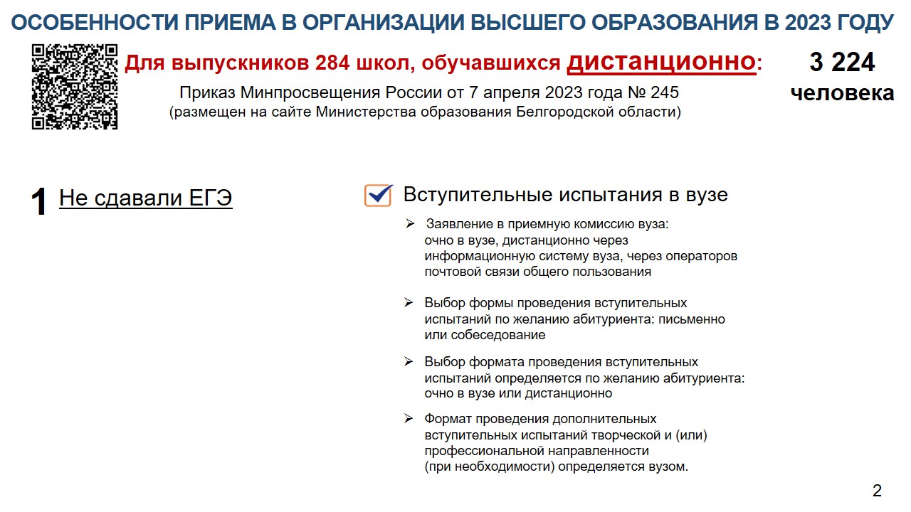 Особенности приема абитуриентов в вузы в 2023 году